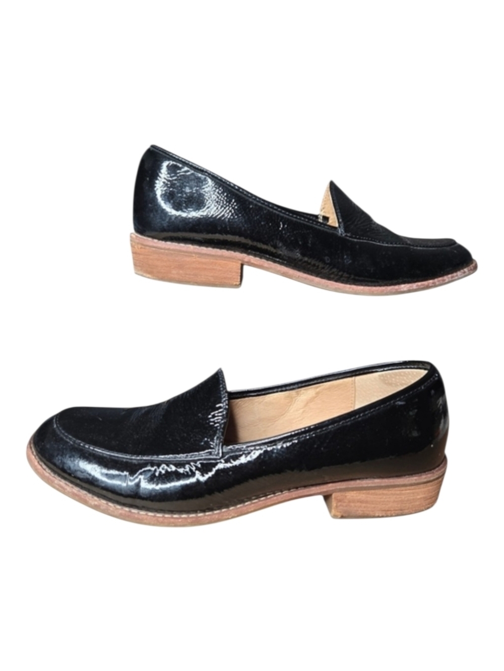 Sofft Womens Black Patent Leather City Clean Girl Preppy Napoli Loafers Size 9.5